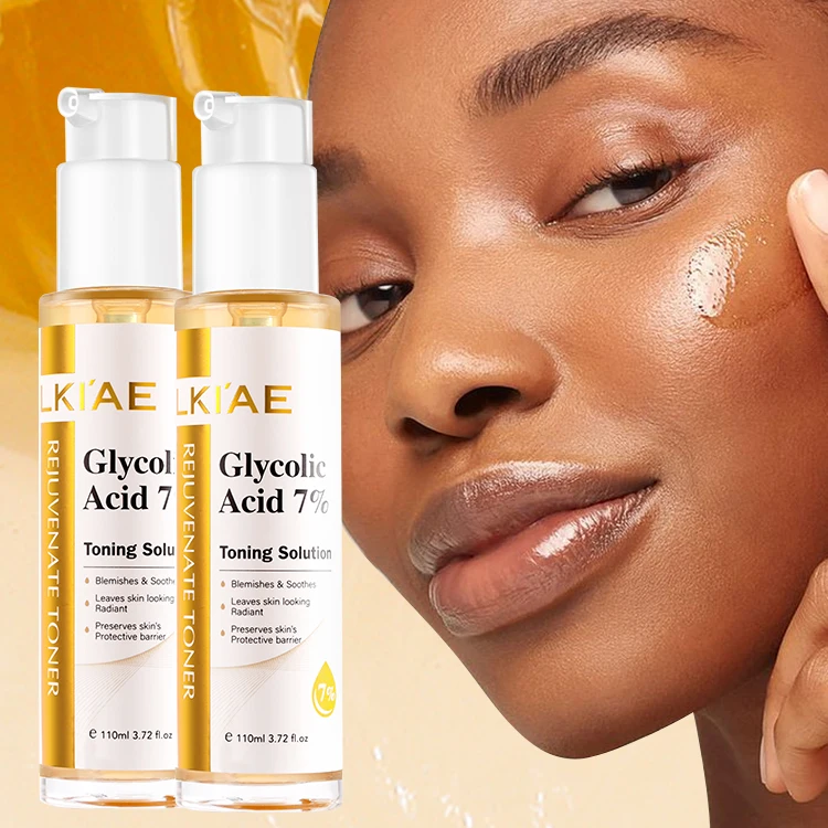 Private Label 7% Glycolic Acid AHA Exfoliating Toner Lactic Acid Witch Hazel Smoothing Pore Refining Skin Care for All Skin Type