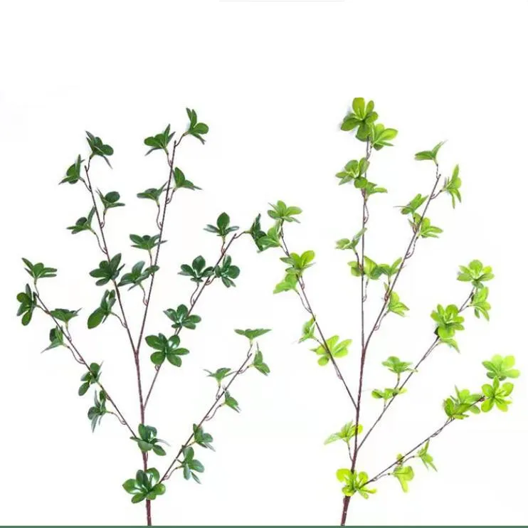 2022 New 5 forks latex real touch leaves artificial green plants for home decor