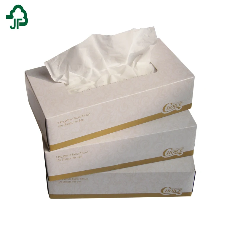 Wholesale Virgin Wood Pulp Custom 2 Ply 3 Ply Flat Box Facial Tissue Paper