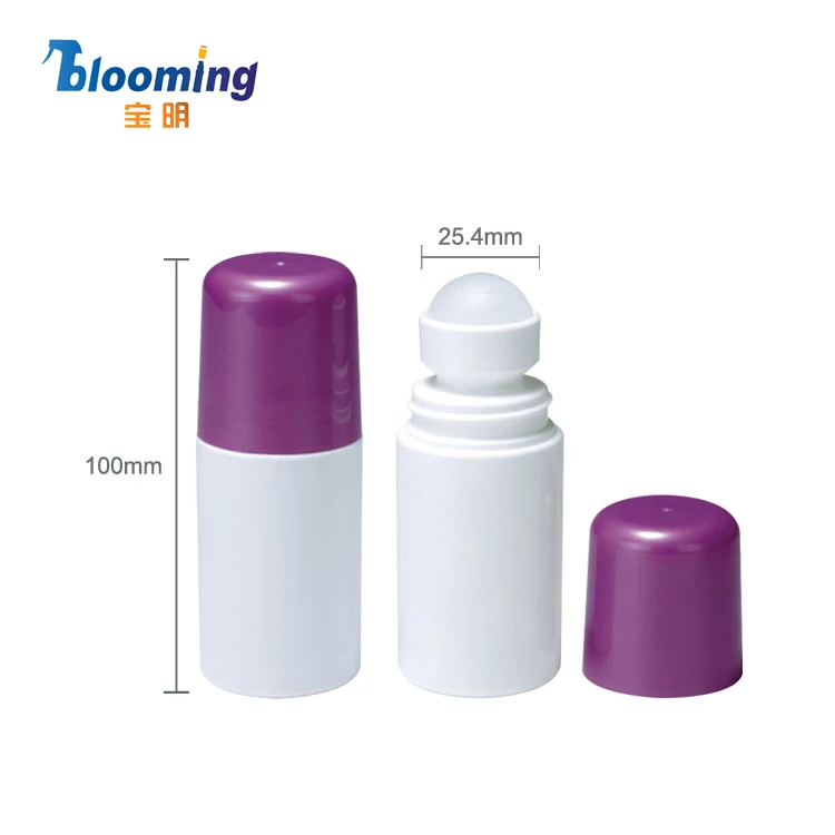 wholesale 60ml 75ml 90ml 50ml plastic deodorant container packaging roll on deo bottle