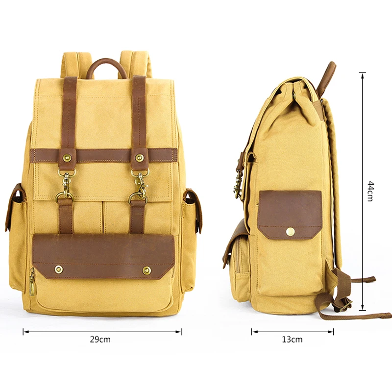 Vintage Canvas Rucksack Wasserdicht Travel Outdoor Backpack School Bags Man Women Travel Laptop Backpack