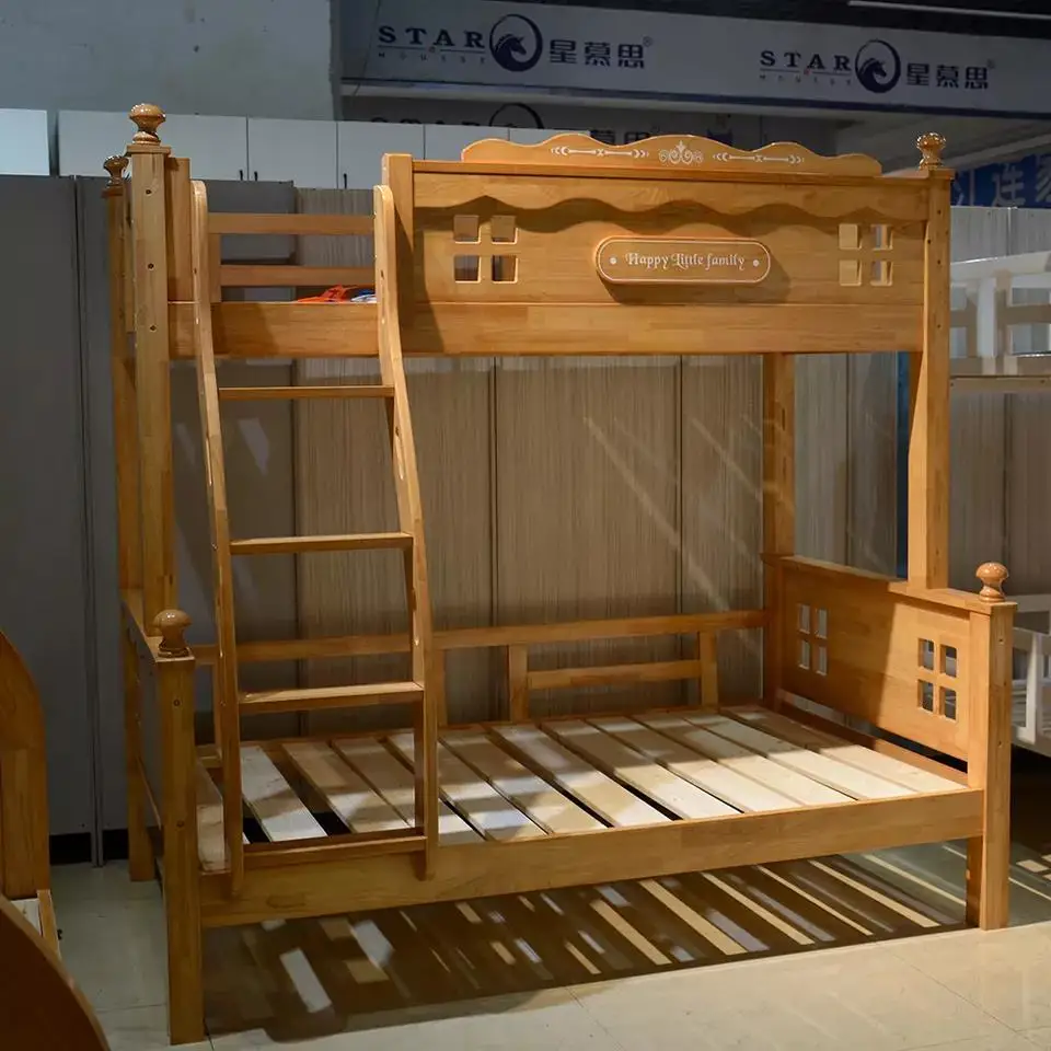 Children Bedroom Furniture Sets Modern Solid Wooden Bunk Bed For Kids