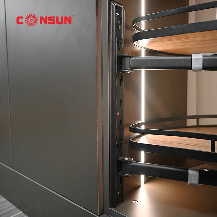 Cabinet Accessories drawer shelf revolving saucer S Corner kitchen storage cabinet revolving basket