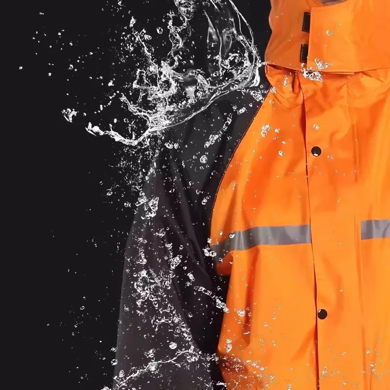 Manufacturer Wholesale Patrol Raincoat Set Full Body Explosion-Proof Environmental Sanitation Traffic Duty Poncho Hood Rain