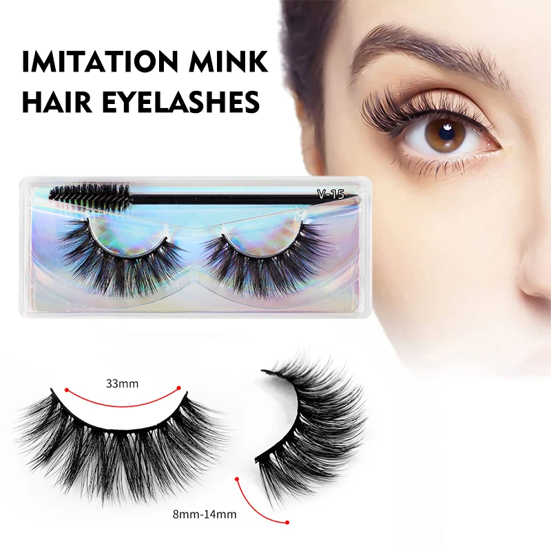 private label high quality silk false eyelashes with brushes  silk eyelashes  high quality lower prices mink eyelash faux mink