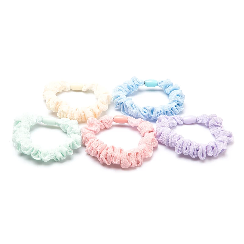 Japanese Lace Edge Large Intestine Ring Net Yarn Hair Ring Sweet Girl High Elastic Headdress South Korea Ins New Solid Color