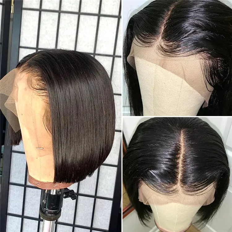 12a Double Drawn Short Bob Human Hair Wig Vendor Last 5 Years Wigs Human Hair Lace Front Brazilian Virgin Wigs for Black Women