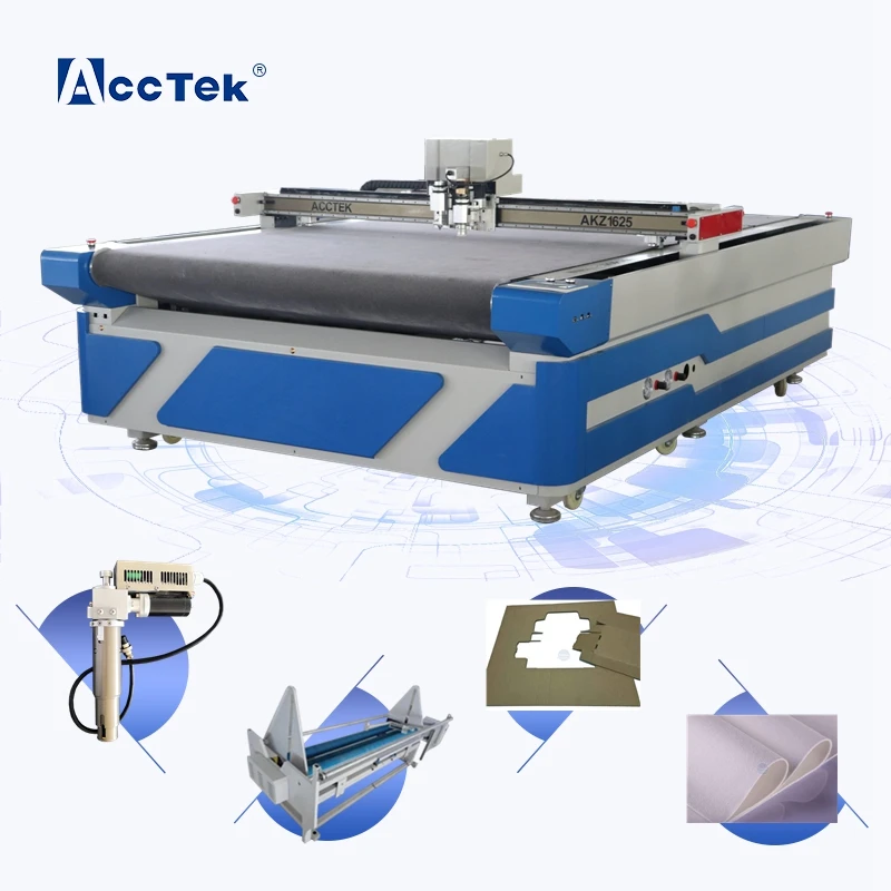 Multi knife heads Fully Automatic feed CNC Oscillation Knife Fabric Textile Soft Bed rotary knife Cutting Machine China Supplier