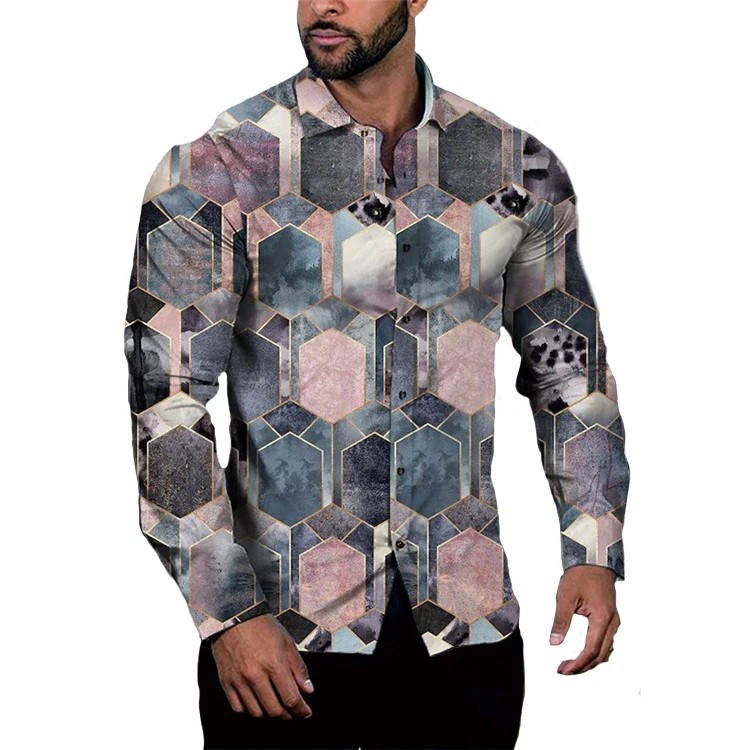 New design Anti-pilling printed shirts camisas arabes para hombres 3d print t shirt