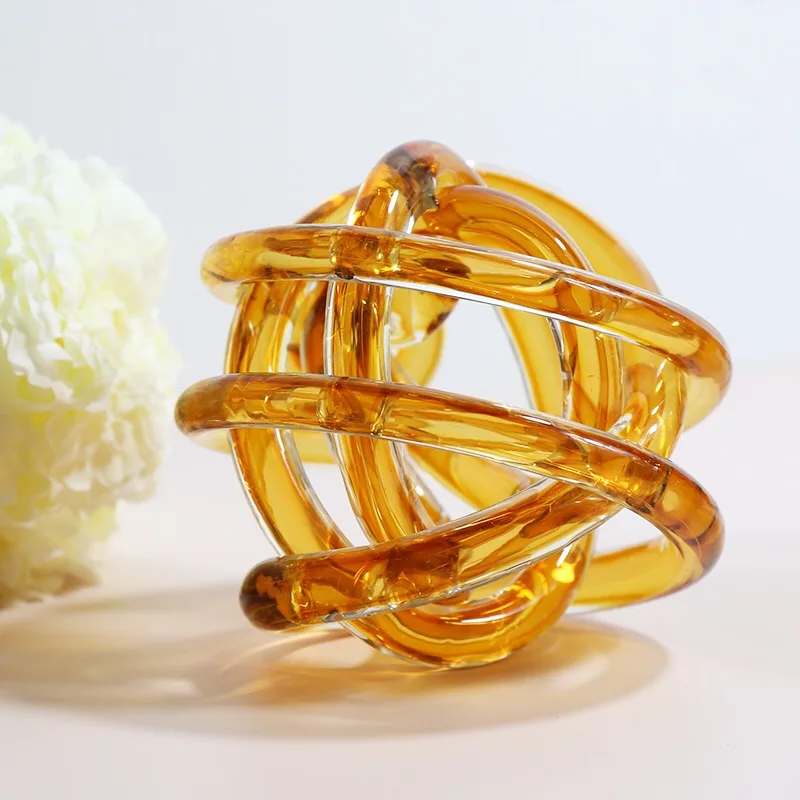 Custom Modern Art Crystal Glass Ornament for Wholesale High Quality Handmade Decorative Craft Glass Knot with Unique Design