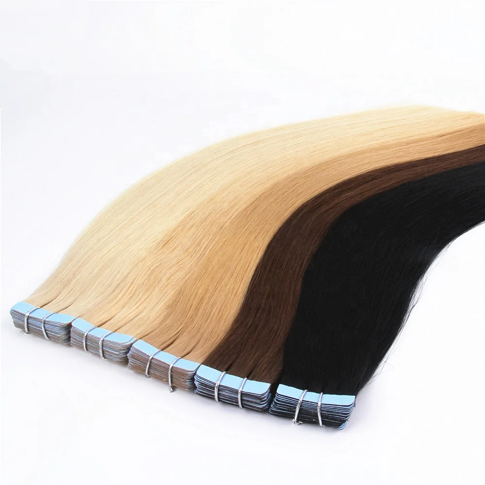100% Human Virgin Raw European Natural Straight Weave Tape Hair Extension