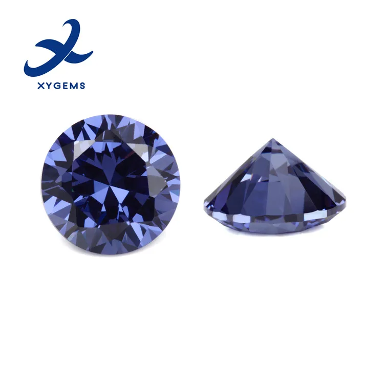 1mm-10mm xygems lab created tanzanite blue loose cubic zirconia stones round cz gemstone