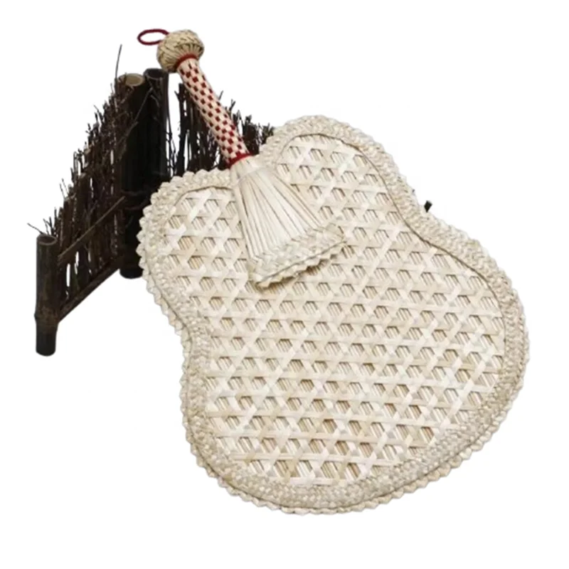 Hot sale new arrival handmade fan natural wheat straw hand woven custom hand fan handmade for cool in summer