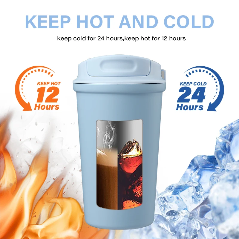 Stainless Steel  Insulated Coffee Cup Coffee Mug with Silicone Seal Leakproof Travel Mug for Hot and Cold Drinks