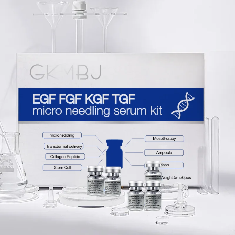 biological fermented stem cell ampoule mesotherapy collagen peptide EGF FGF KGF TGF growth factors microneddling serum kit set