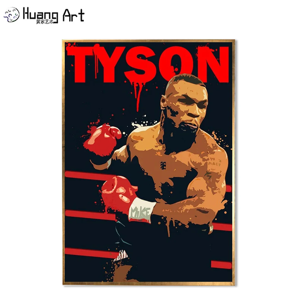Wholesale Price Handmade King Of The King Boxing Emperor Mike Tyson Oil Painting On Canvas For Wall Decoration Portrait Artwork