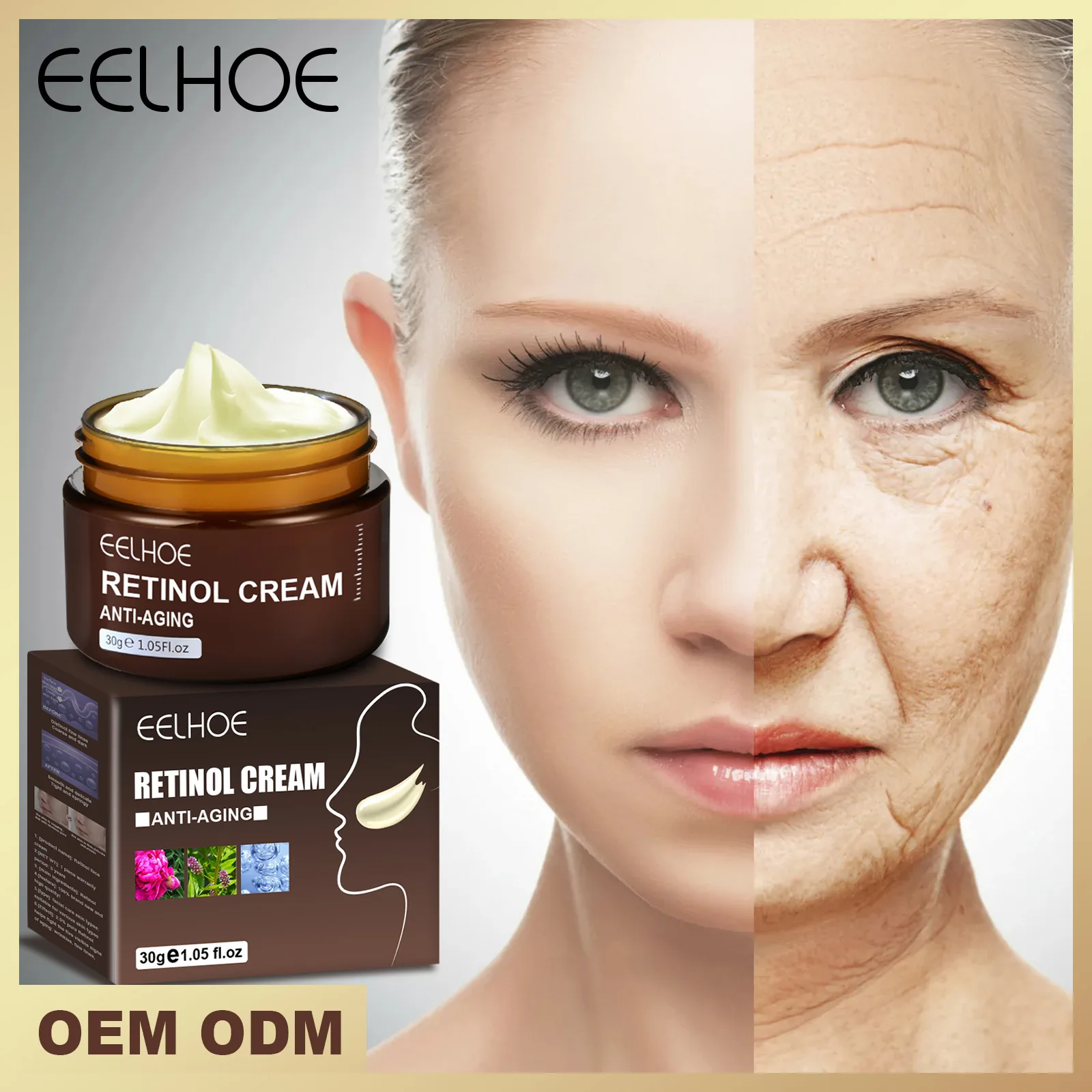 eelhoe OEM Anti Aging Face Cream Remove Wrinkle Firming Skin Care Hyaluronic Acid Moisturizing Whitening Beauty facial serum