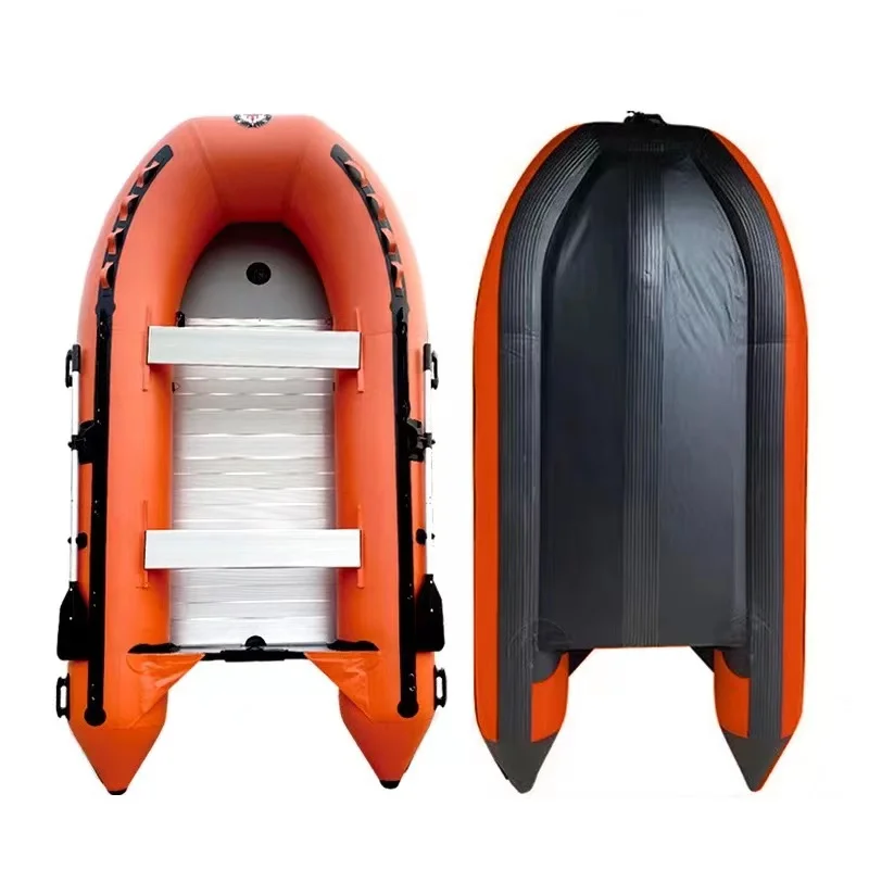 Inflatable Rowing Boat Cheap Row Boats OEM Approved PVC Safety 1.2mm pvc  Material 420cm fishing boat with Ce certification