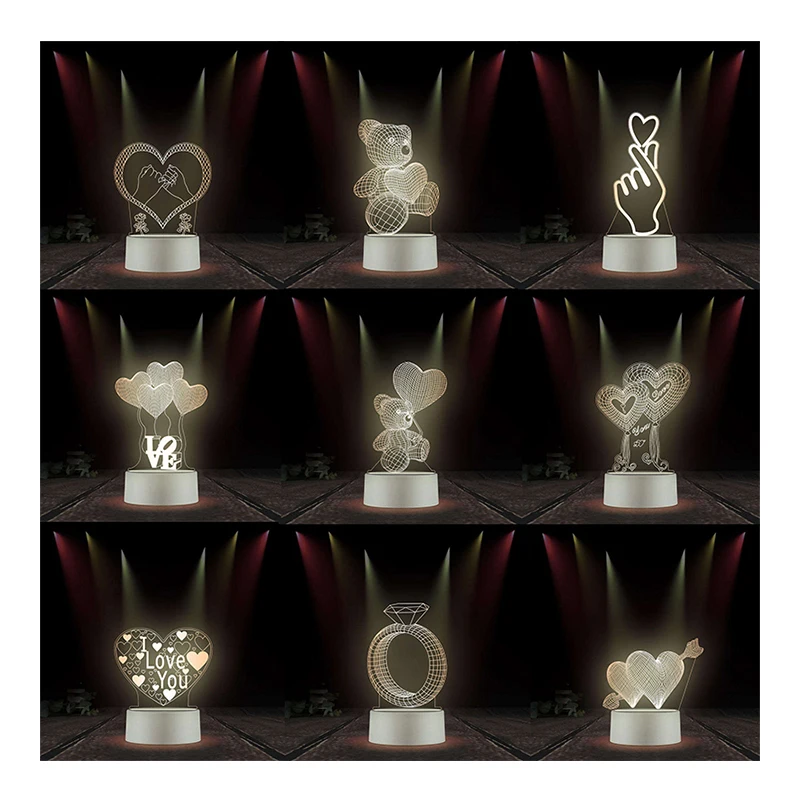 MU New Electronic Product Creative Gift Led Night Light Christmas Birthday Gift Strange 3d Night Light mothers day gift 2023