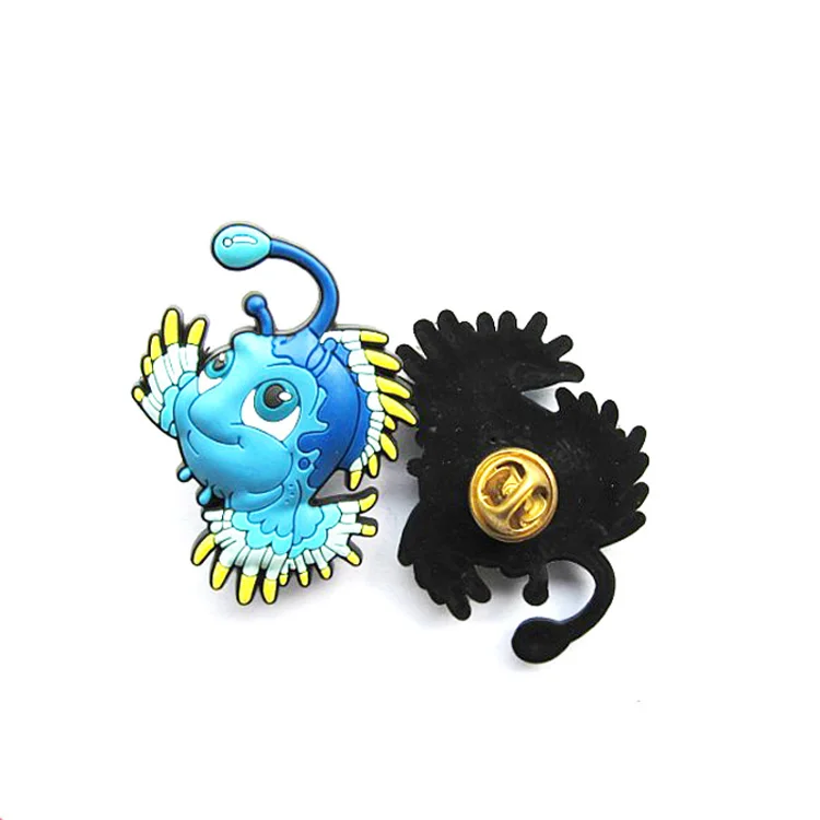 Factory custom embossed Eco-friendly soft PVC pin badge