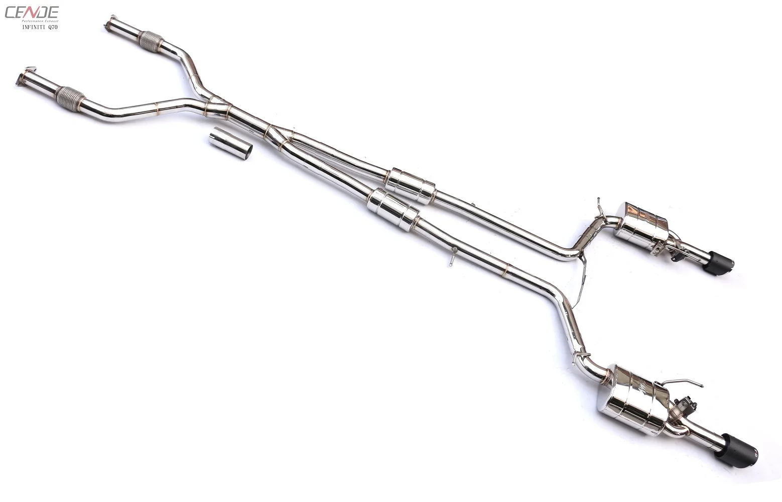 Titanium stainless X pipe Catback Exhaust Tips System For Infiniti q60