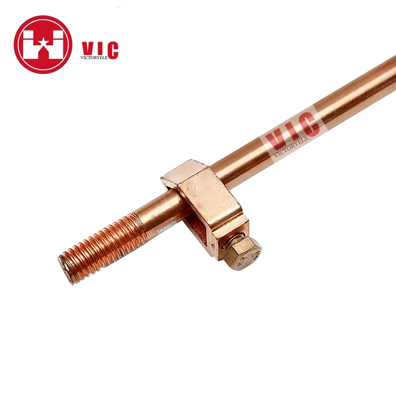 Factory Direct Sales Solid Copper Earth Rod And Copper Clamp For Ground System