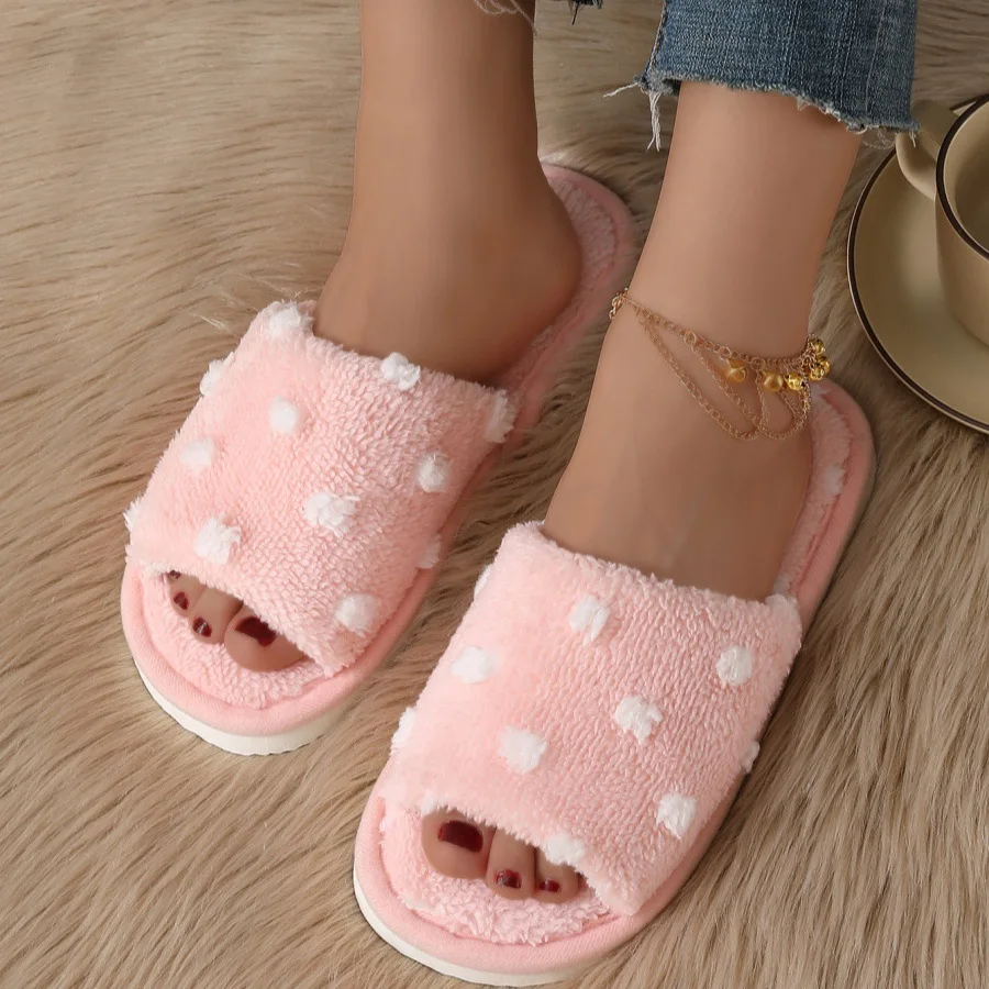 Wave Point Flip-Flops Indoor Female Household Opening Non-Slip Soft Sole Slippers Wholesale