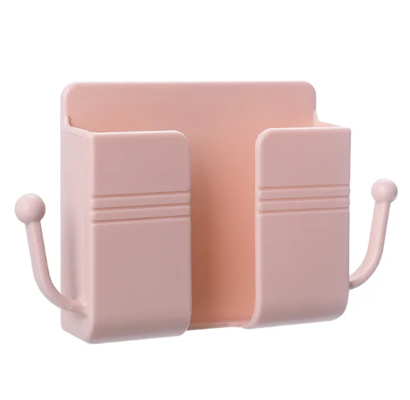 Remote Control Wall-Mounted Self-Adhesive Mobile Phone Stand for Bathroom Bedroom & Kitchen  Living Room Charger Storage Box