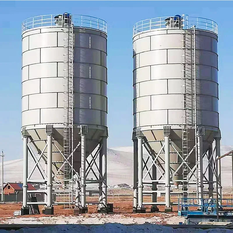 CE ISO 30t to 200 size mobile concrete bulk cement silo for concrete batching plant
