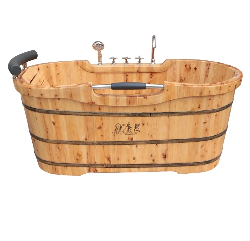 150cm freestanding high quality indoor wooden bathtubs portable hot tubs wholesale hot sale