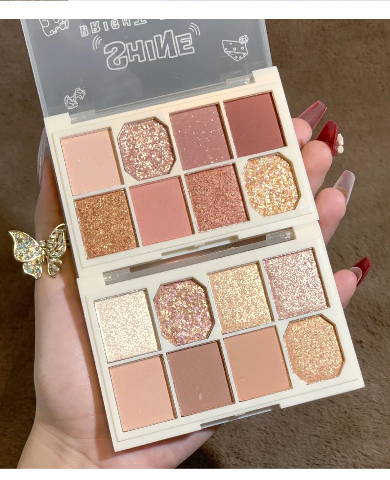 Customize Wholesale Private Label Eyeshadow Palette High Quality 8 Color Eye Shadow Cosmetic Makeup Waterproof Nude Eyeshadow