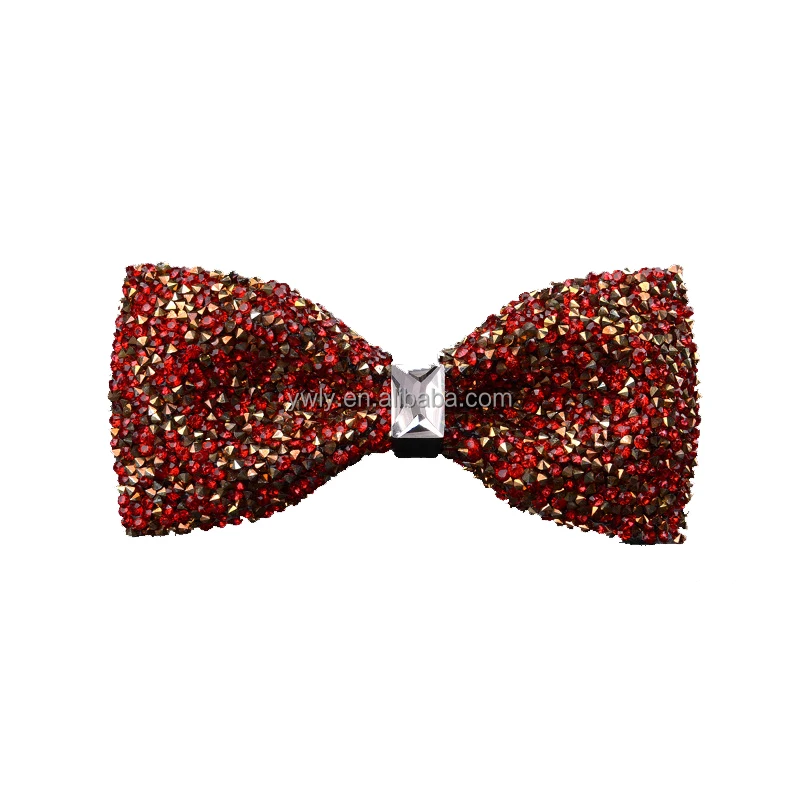 Rhinestone bow tie-red