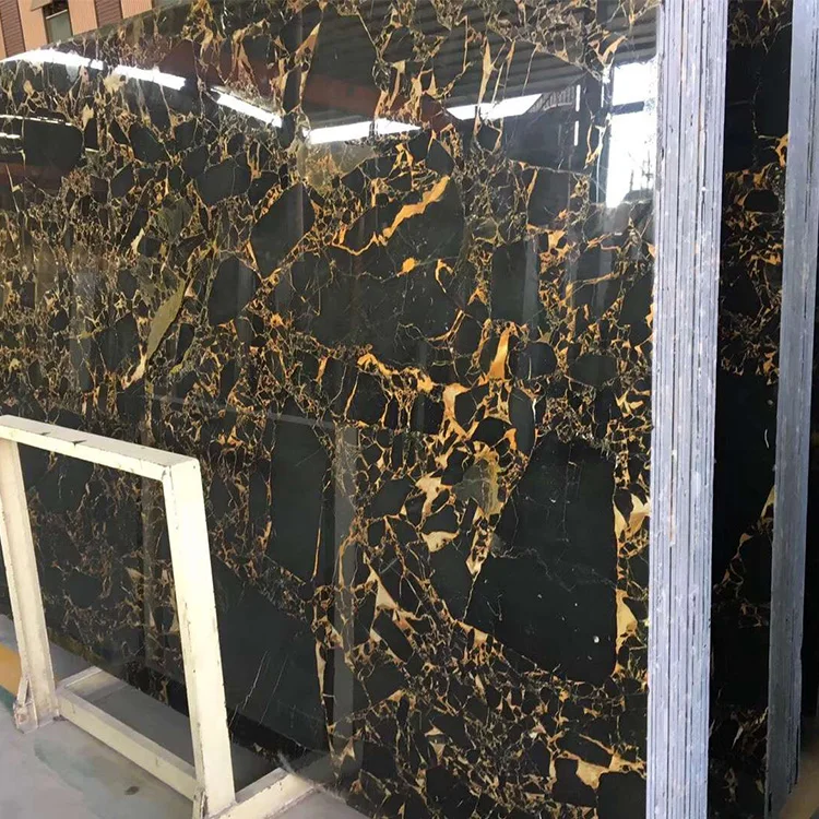 China manufacturer direct sale blackstone portoro gold marble slab black marble slab