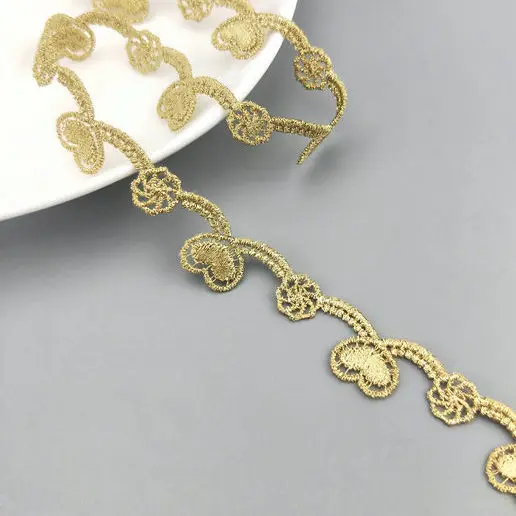 Luxury Gold Embroidered Lace Border Fabric New Style Sustainable Wedding Veil with Decorative JDB69
