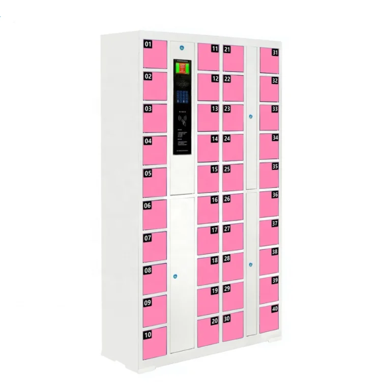 40 Door Locker Mobile Phone Charging Cabinet Safe Locker Storage Cabinet USB Fingerprint Code Steel Mini Lockers Customized