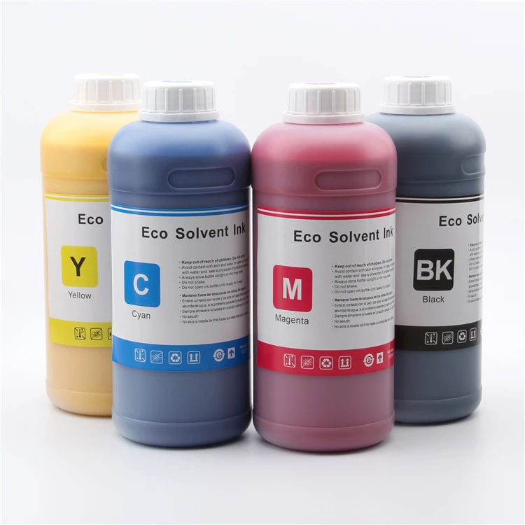 18 Month Out Door Durable Eco Solvent Ink For Xaar 1201/Oki M-64S/Seiko 510 35Pl/Konica 1024I 6Pl/Epson L1440/Toshiba Ce4M