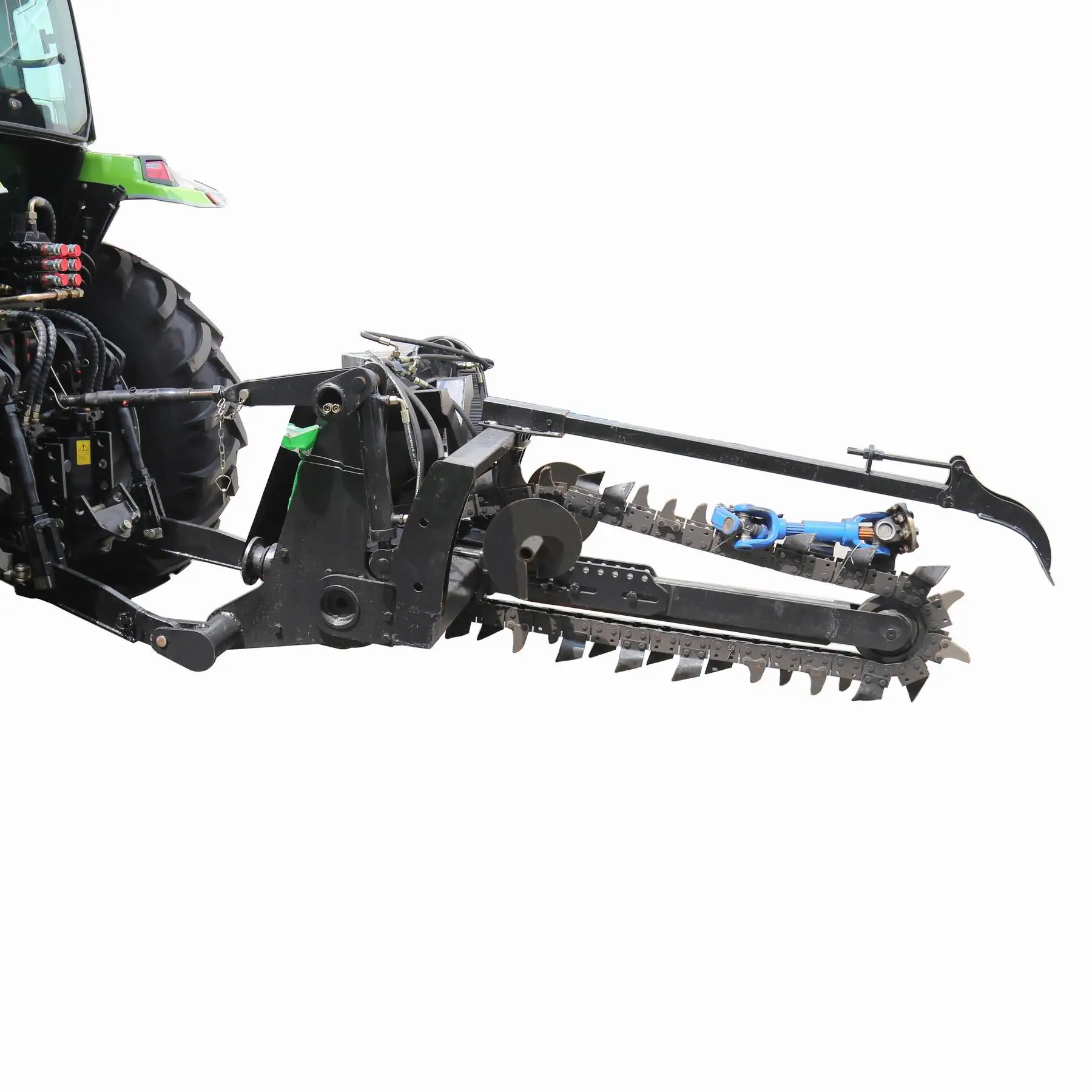 Tractor mounted attachment China pipeline ditcher cheap small mini 3 point hitch chain trencher farm machine for sale