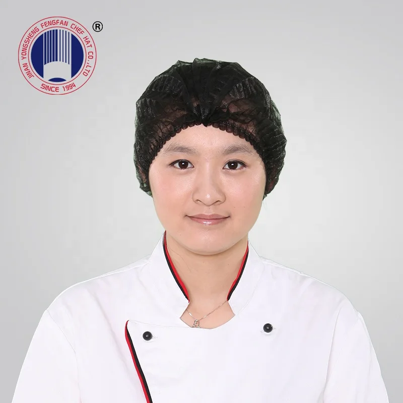 Eco friendly disposable non woven mop cap double elastic hair net for food Industry