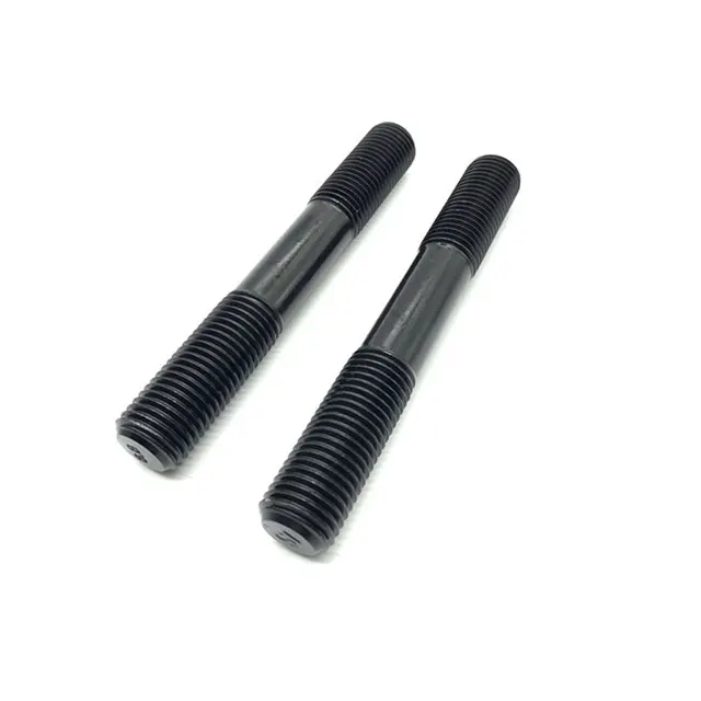 High strength black stud bolt custom thread length rod fastener supplier