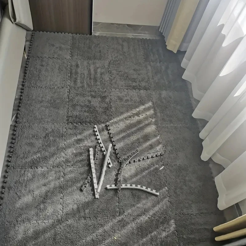 12pcs bedroom floor carpet puzzle plush mat mosaic carpet bedroom living room carpet kitchen and bathroom mat crawling mat