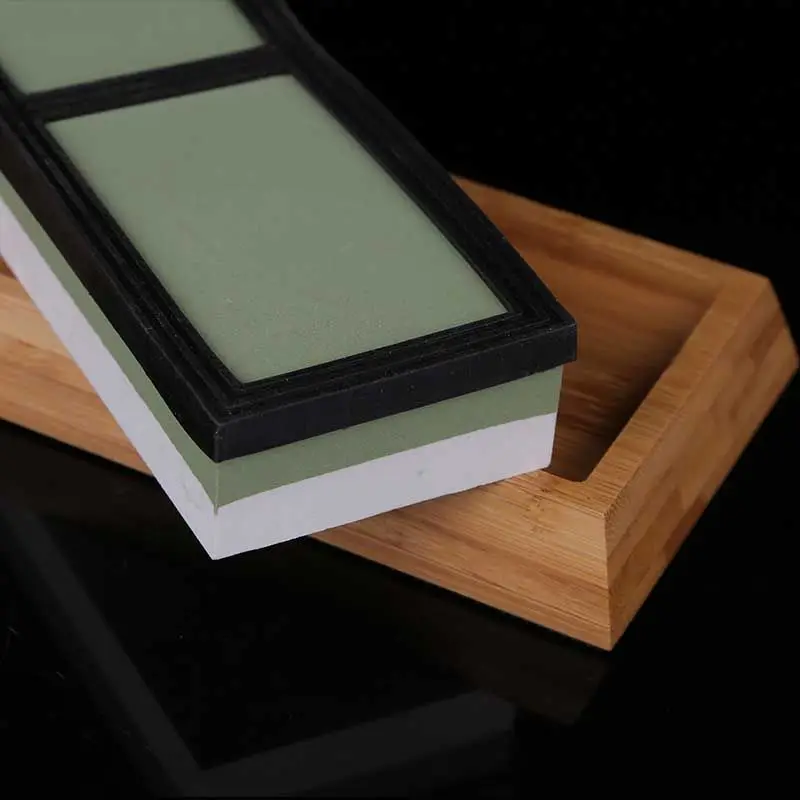 Whetstone Knife Sharpener Wet Stones for Kitchen Knives Wood Holder Knife Sharpening Stone For 2 Side Grit