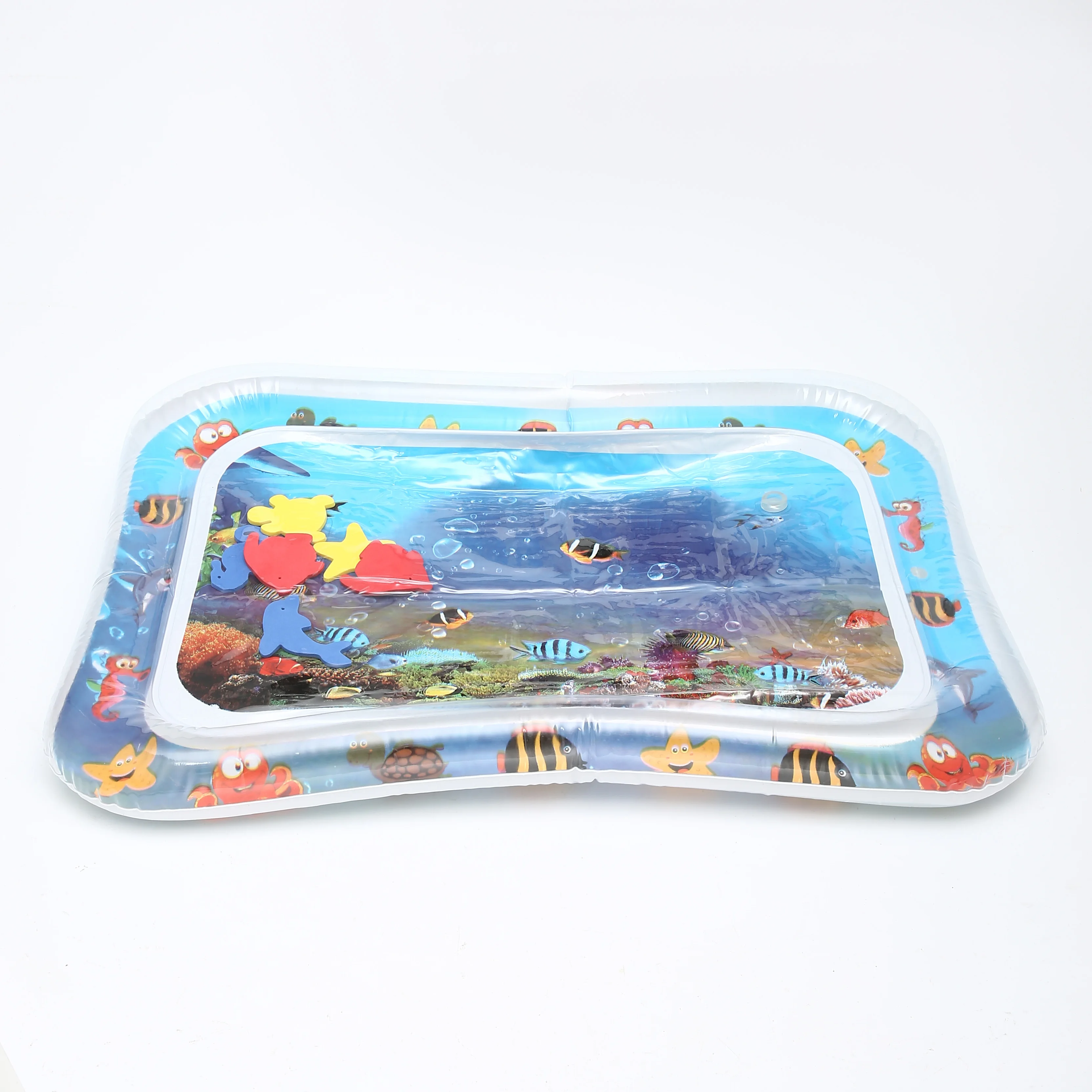 High Quality Wholesale 0 To 24 Months En71 Educational Toy Tummy Time Plastic Pvc Inflatable Baby Water Play Mat For Baby
