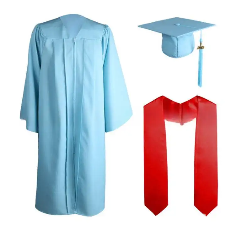 gold graduation gown black adult university ceremony classic graduation hat and gown School uniform Wholesale graduation gowns