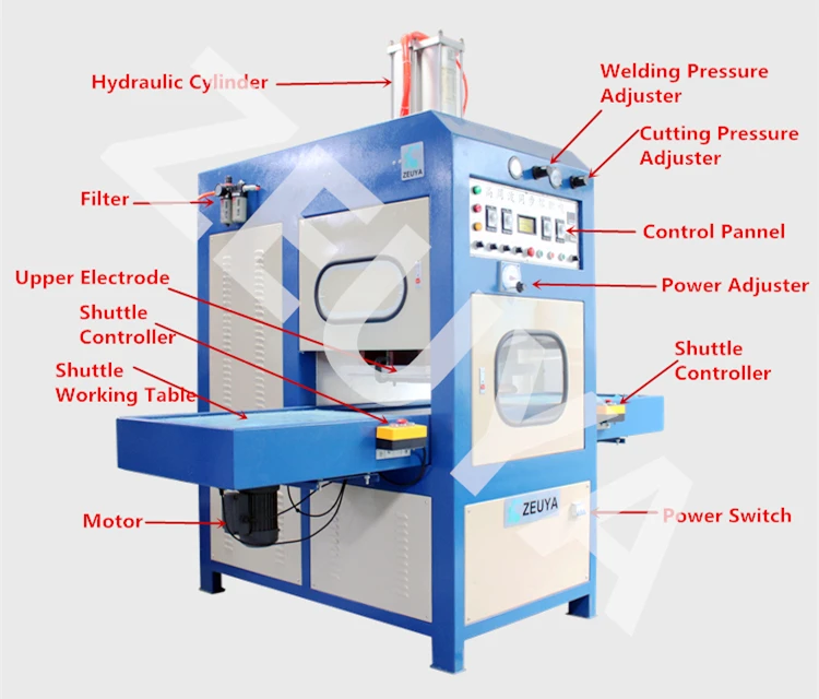 8-10KW Automatic Shuttle Working Station High Frequency Welding and Cutting Machine
