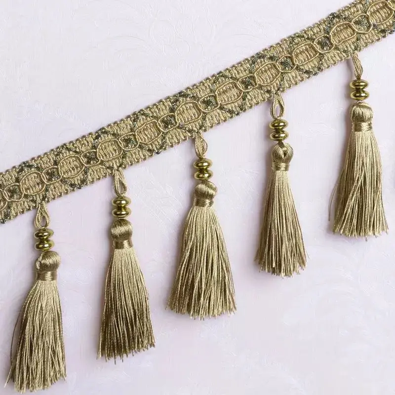 Factory direct hot sale costume decorative wholesale fashion 8cm tassel fringe for curtain