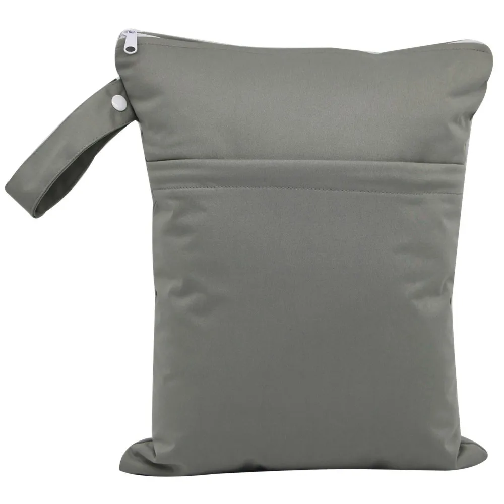 30x36cm waterproof diaper bag portable swimsuit storage travel carry PUL wet bag organizer with two compartments handle