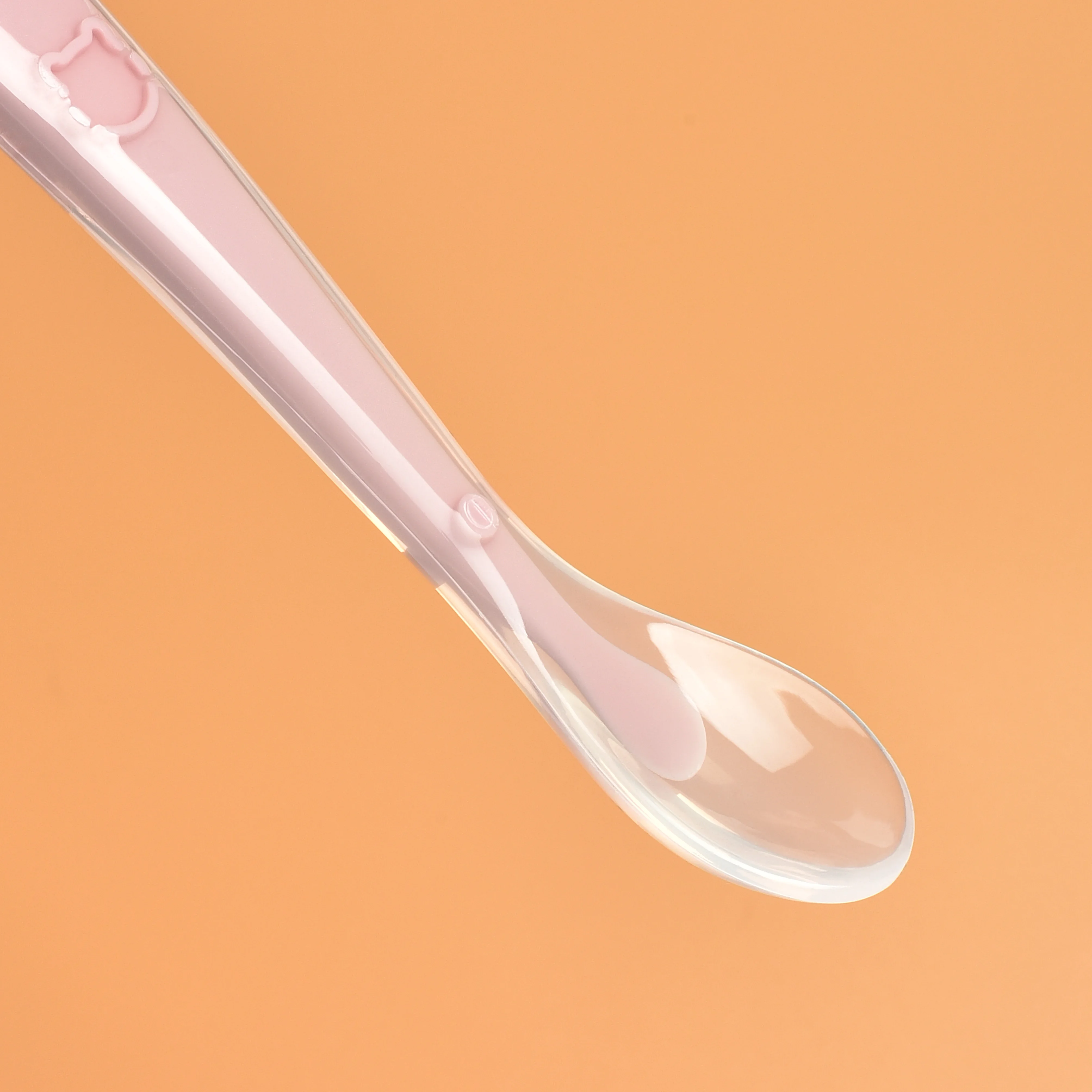 Non-toxic Competitive Price Soft Baby Spoon With Transparent Liquid Silicone Eating Spoon