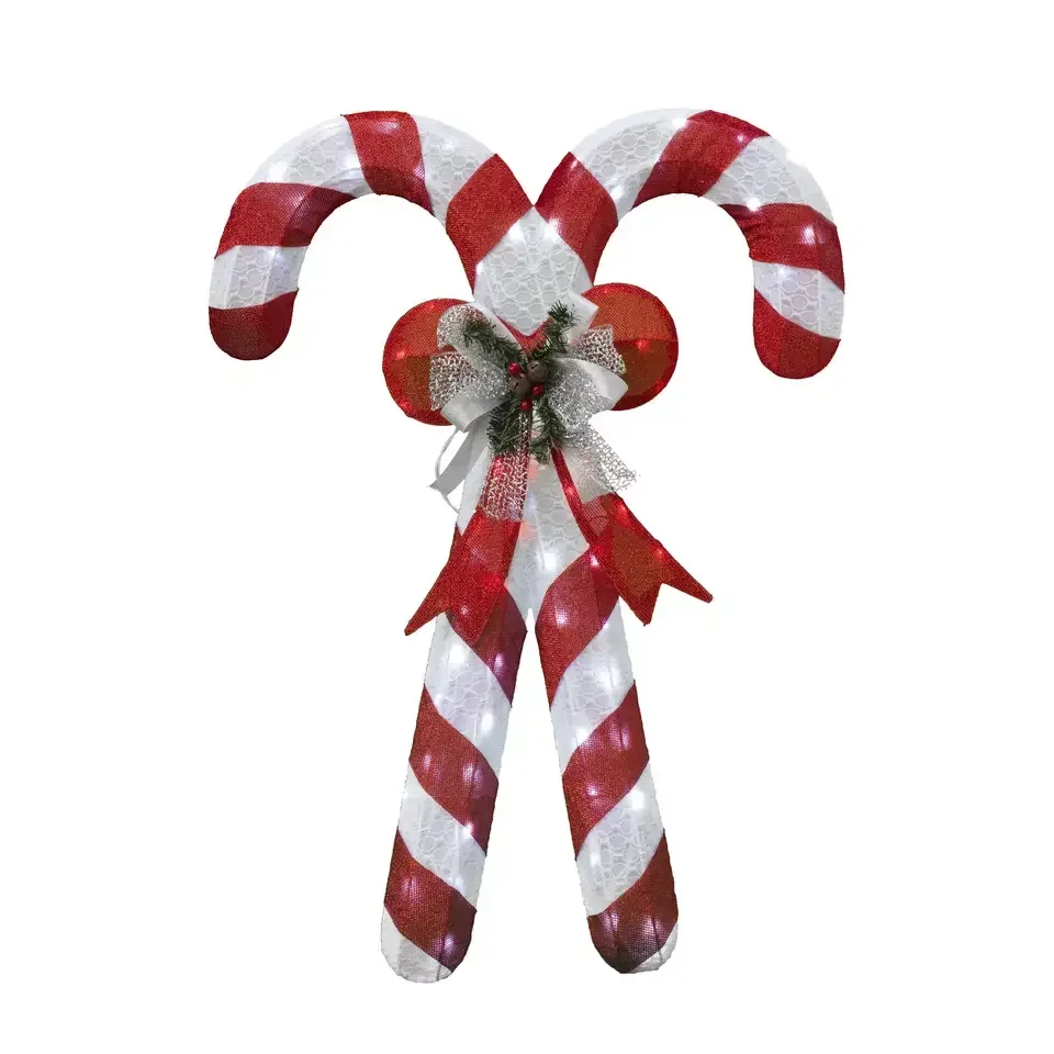 Wholesale Christmas With Candy Cane Fairy Lights Sculptures For Outdoor Decor