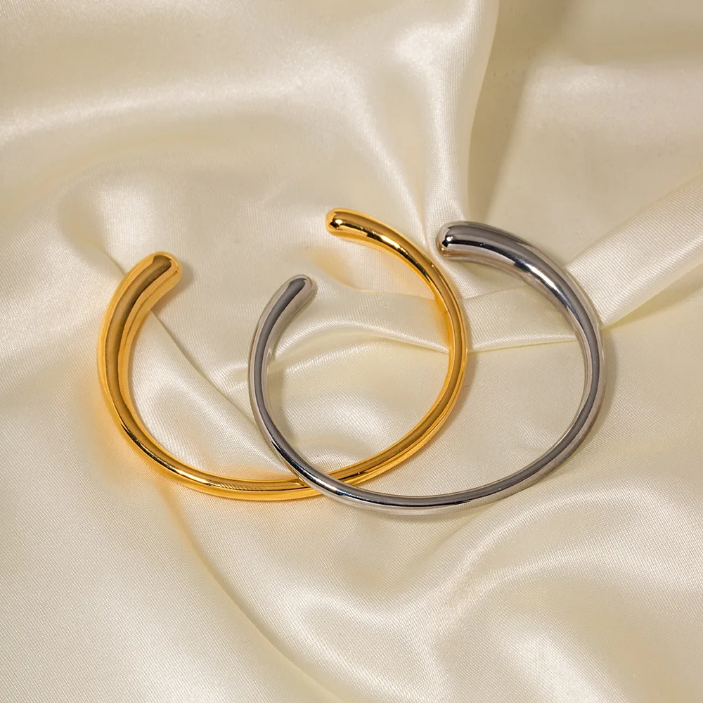 New 18K Gold Plated Color Preserving Open Bracelet Fashion 316L Stainless Steel Bracelet for Women gifts Jewelry wholesale