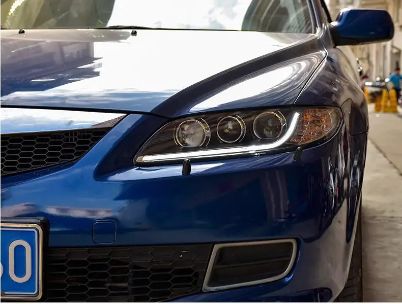 AKD Car Model  For Mazda 6 Mazda6 2004-2013 LED Headlight DRL Fog Lamp Turn Signal Light Low & High Beam Projector 4 Lens